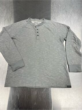 Eddie Bauer Men’s Light Gray Long-Sleeve Henley Medium